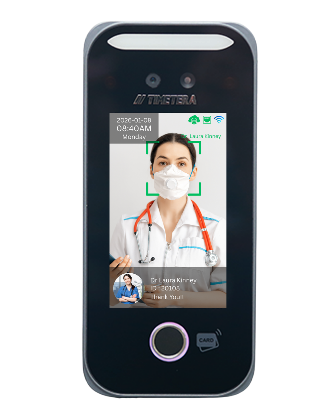 Timetera TT-52AI Plus face and fingerprint terminal front view