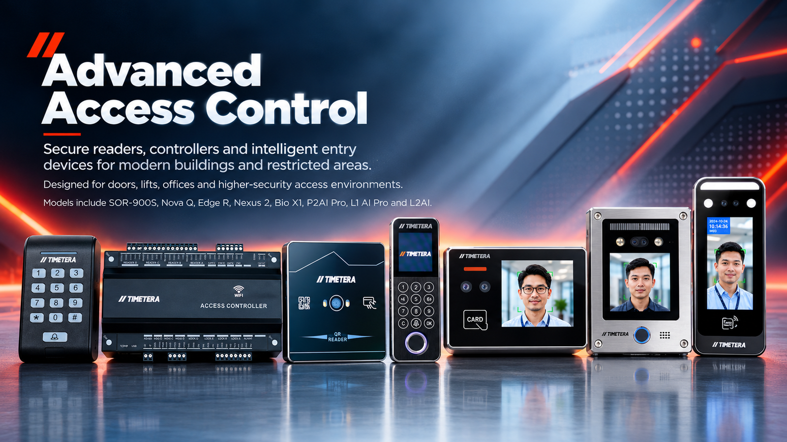 Timetera advanced access control readers controllers and biometric terminals